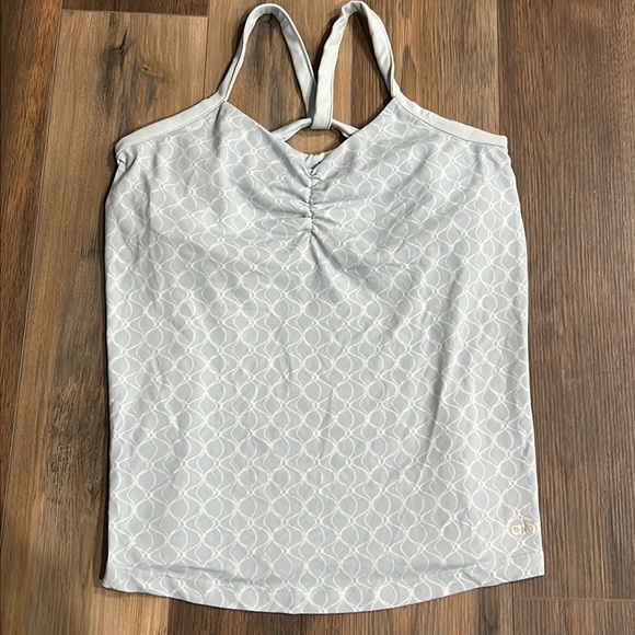 Vintage alo yoga LA blue off shoulder top main image 1